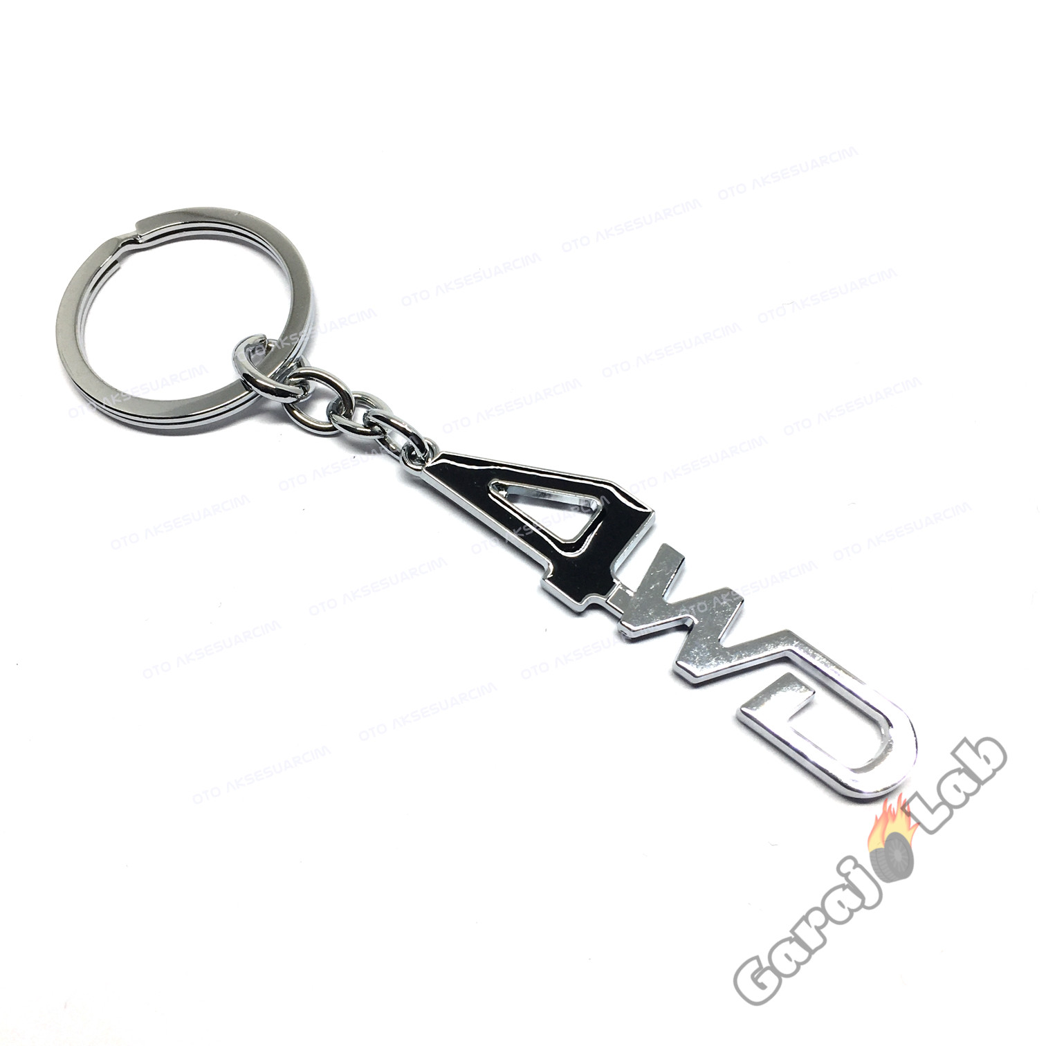 4WD Metal Oto Anahtarlık Siyah Krom