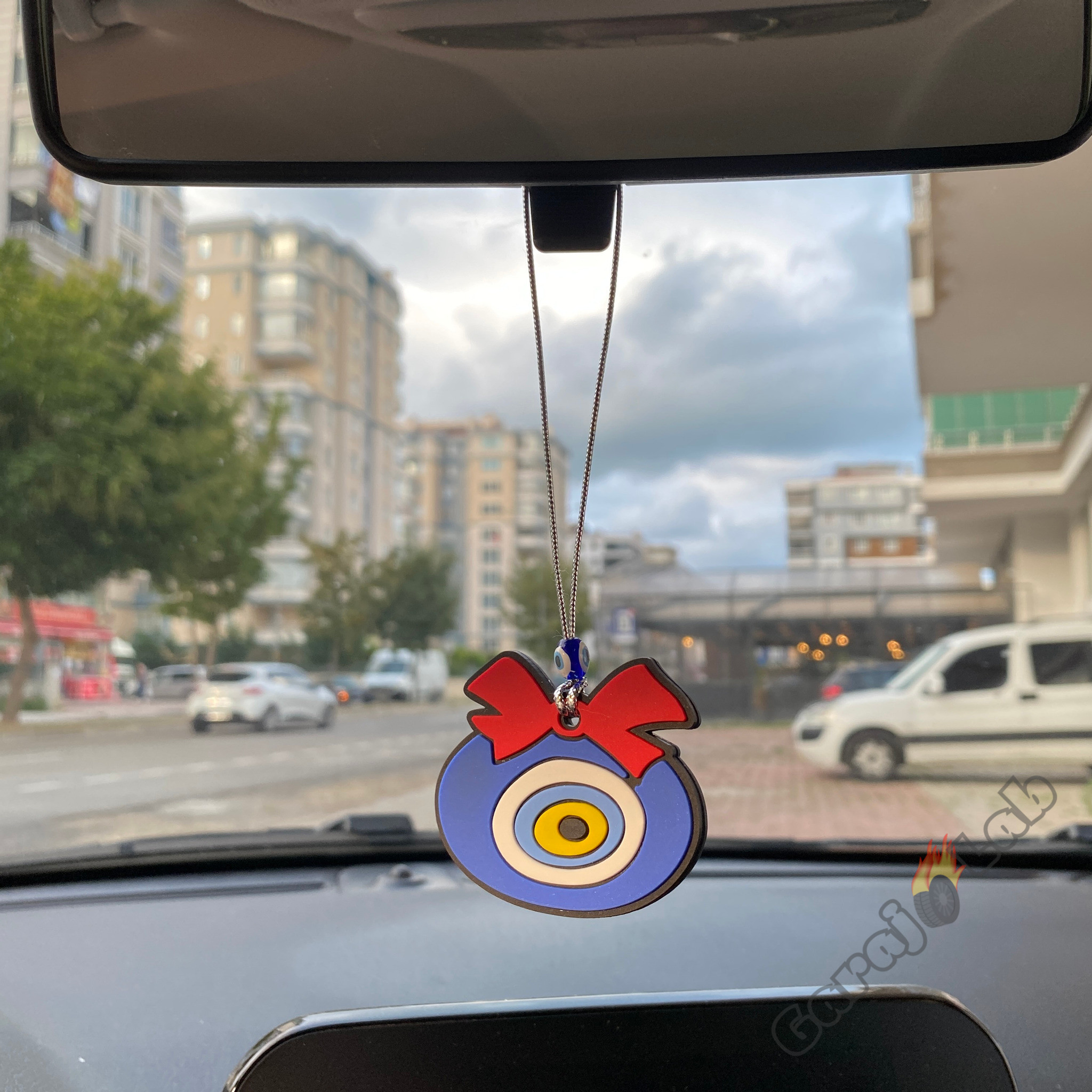 Nazar Boncuklu Silikon Dikiz Ayna Süsü