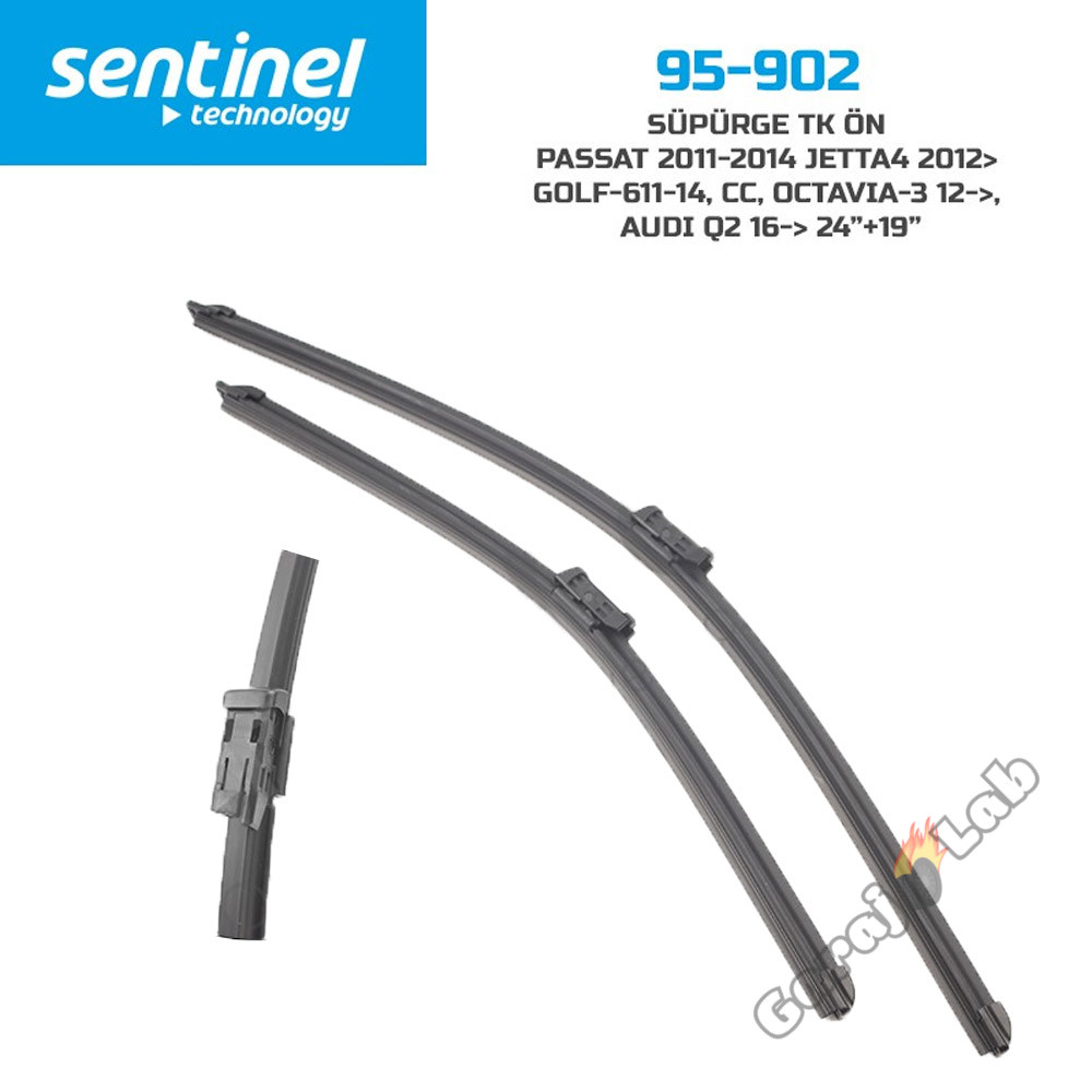 Sentinel Audi Q2 Jetta 4 Golf 6 Passat CC Octavia 3 Orijinal Silecek 600-480mm