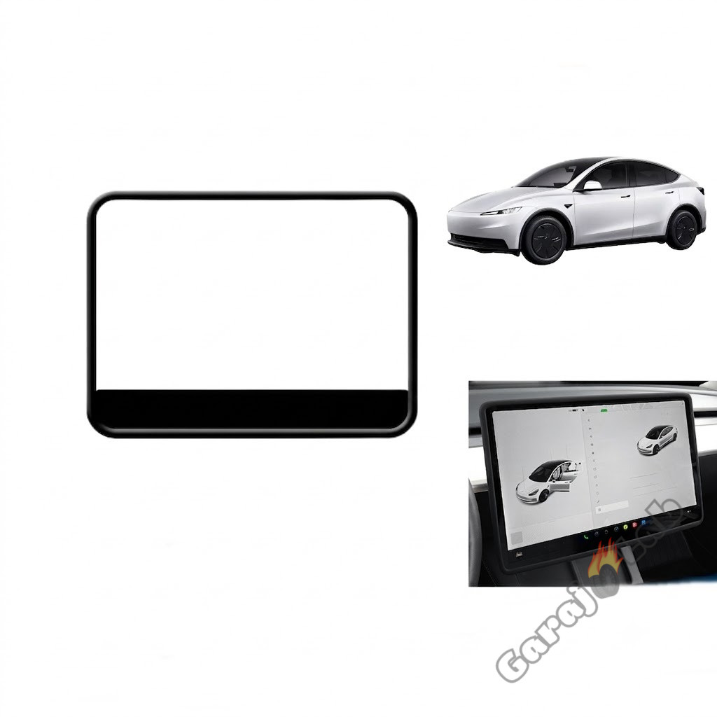 Tesla Model 3 Y Standart ve Juniper Uyumlu Multimedya Orta Ekran Kenar Koruyucu Çerçeve Trim 1 Adet Siyah