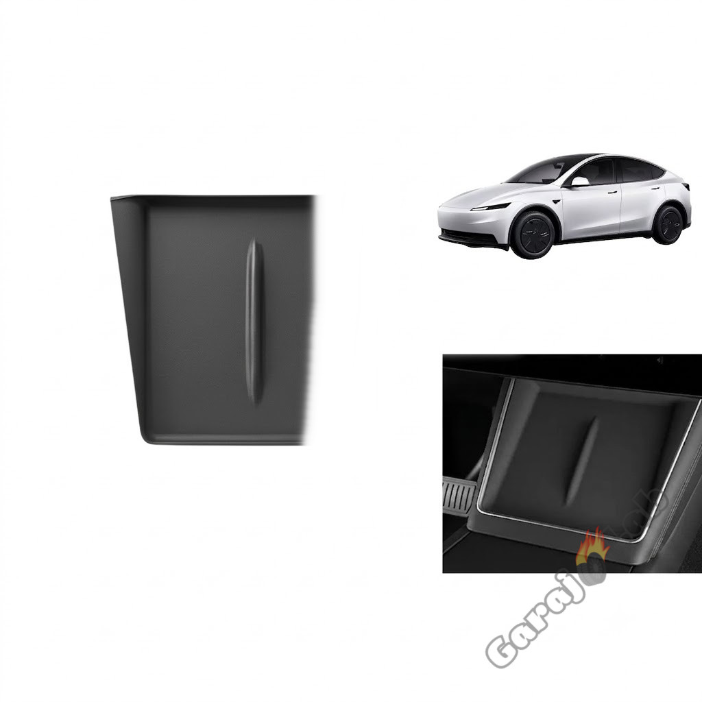 Tesla Model Y Juniper 2025+ Uyumlu Ön Konsol Kablosuz Şarj Pedi Kaymaz Silikon Matı 1 Adet Siyah