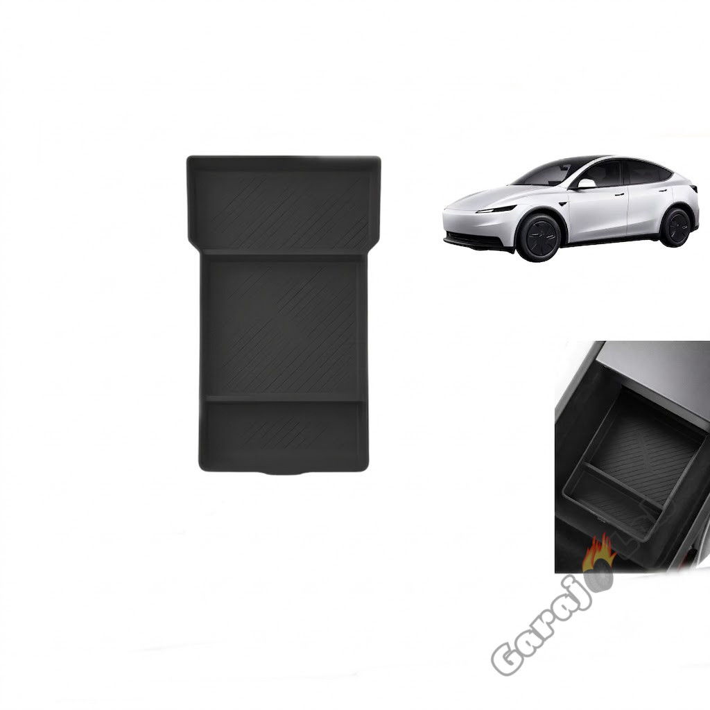 Tesla Model Y Juniper 2025+ Uyumlu Orta Konsol Düzenleyici Raf Saklama Kutusu Siyah